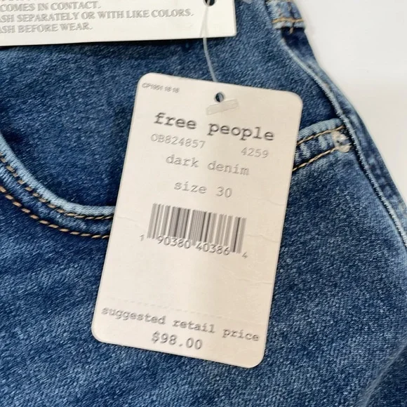 Free People Jeans Size 30 NWT High Rise Flare Crop Denim - Picture 7 of 10